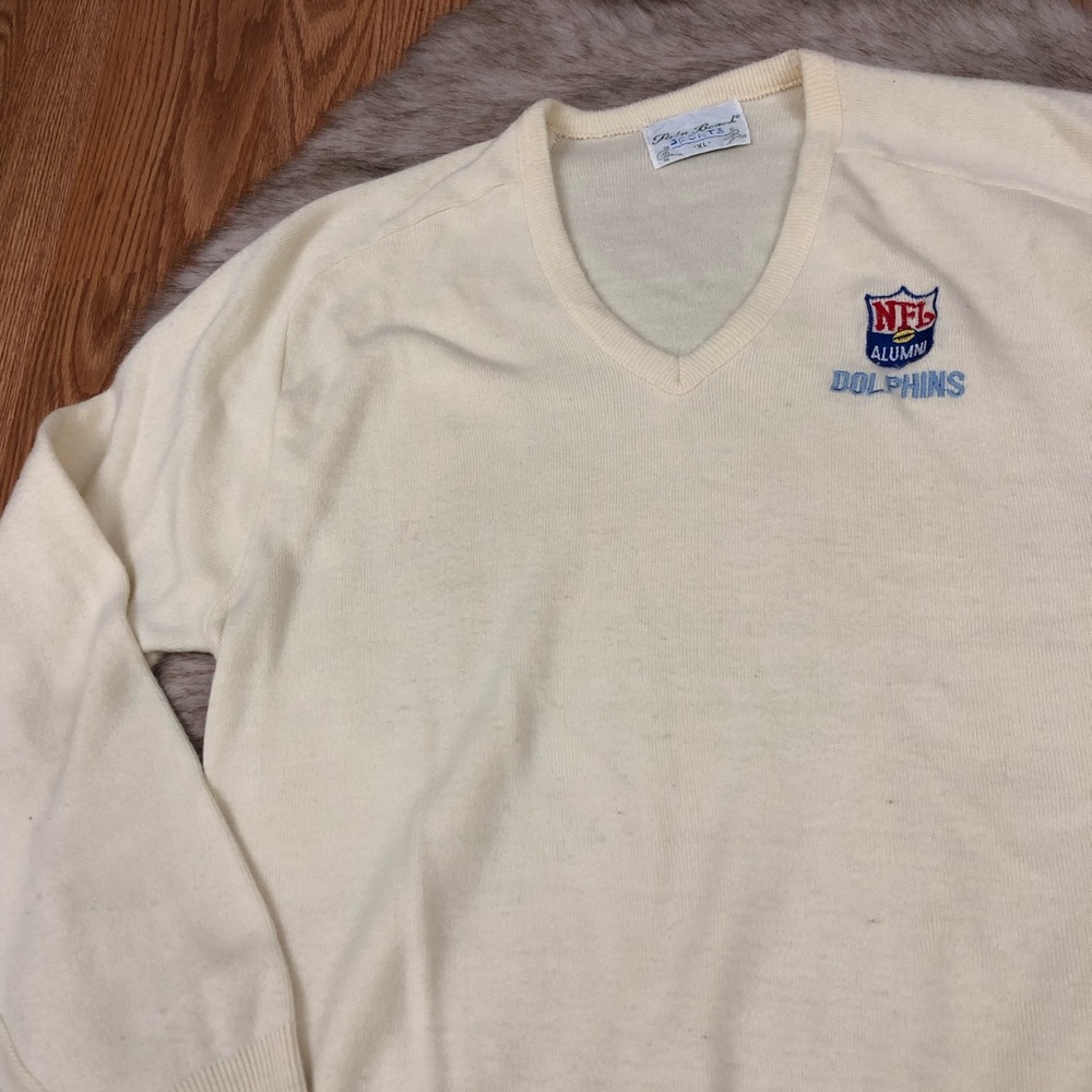 Vintage NFL Alumni Dolphins V-Neck Sweater Size XL - Picture 6 of 6